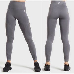 Gymshark Energy + Seamless Leggings Size 6 Eyelet Smokey Gray Laser Cut Out